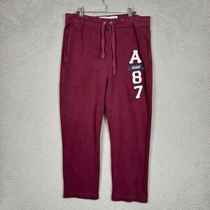 Aeropostale Sweatpants Mens M Maroon Preppy Lounge Athleisure Retro Joggers Y2K
